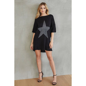 Black Star Print Dress